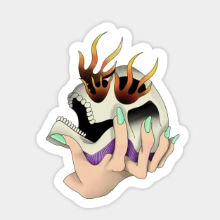 Skull in hand Sticker